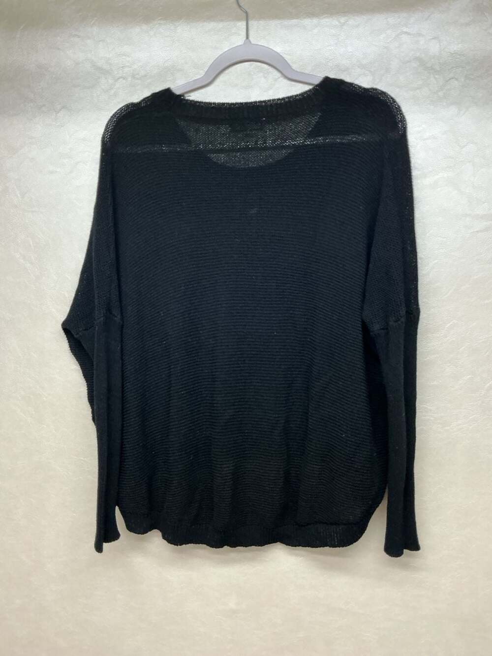 Miracle U.S.A. Black Open Knit High-Low Hem Boxy Sweater Size M/L - Picture 5 of 5